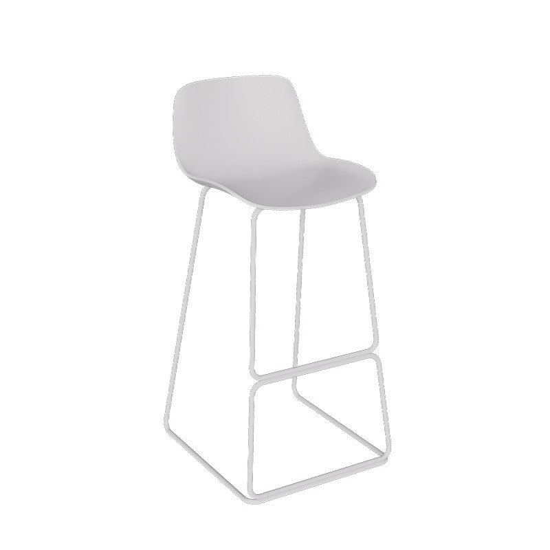 Contemporary Metal Dining Stools Low Back Bar Stools with Footrest