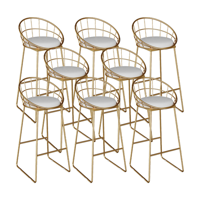 Contemporary Metal Dining Stools Low Back Bar Stools with Footrest