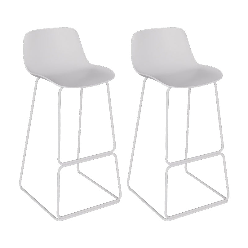 Contemporary Metal Dining Stools Low Back Bar Stools with Footrest