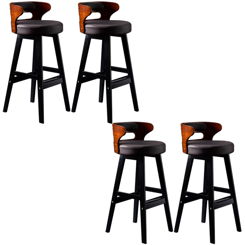 Solid Wood Bar Stools Industrial Style Armless Stool with Low Back