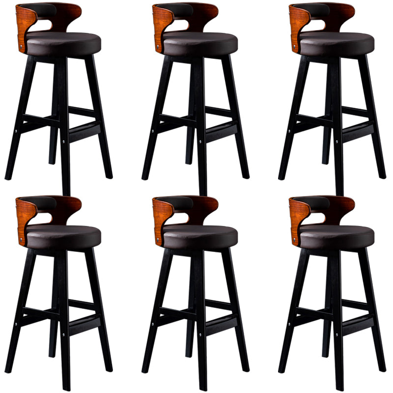 Solid Wood Bar Stools Industrial Style Armless Stool with Low Back