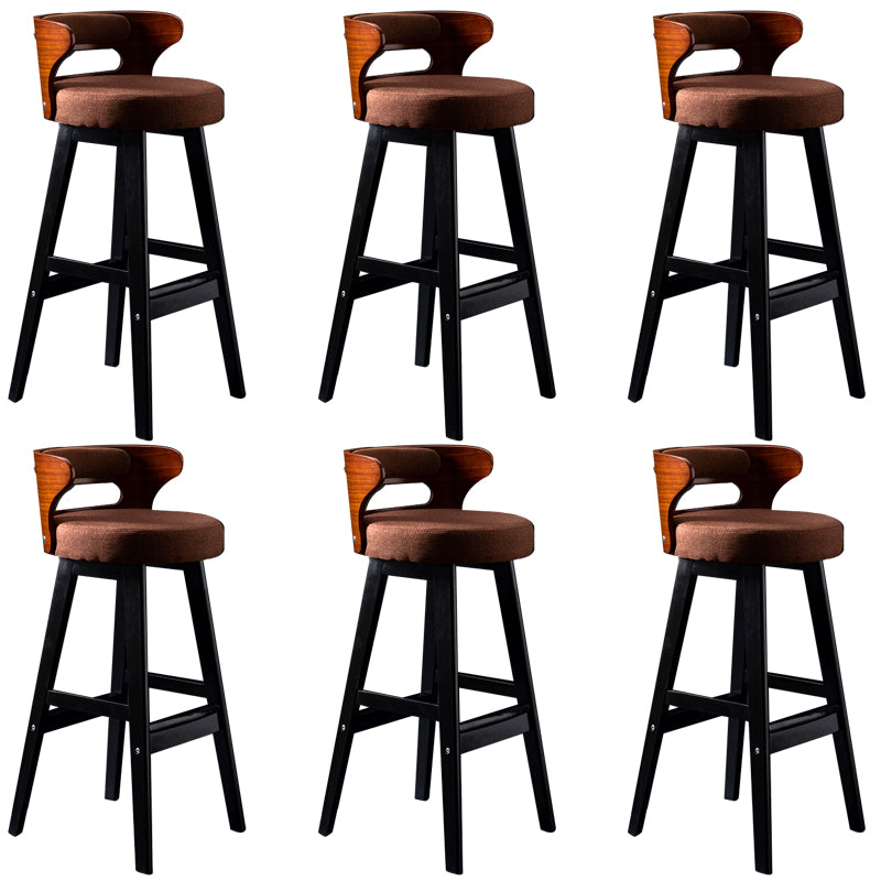 Solid Wood Bar Stools Industrial Style Armless Stool with Low Back