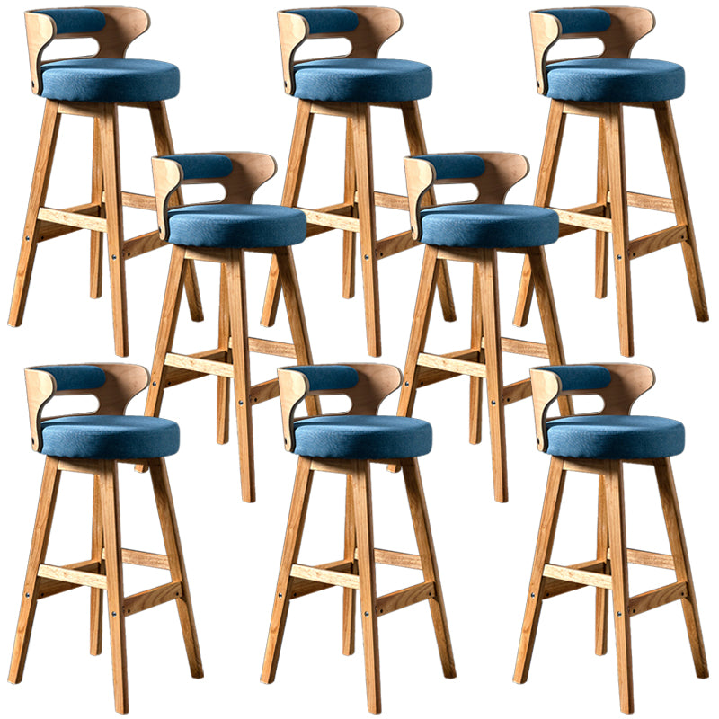 Solid Wood Bar Stools Industrial Style Armless Stool with Low Back