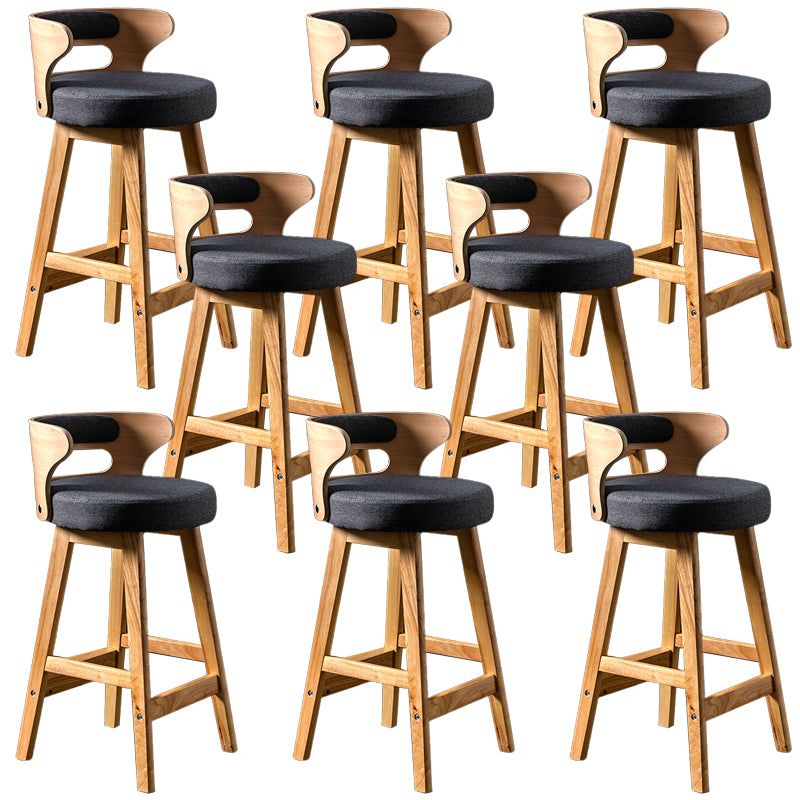 Solid Wood Bar Stools Industrial Style Armless Stool with Low Back