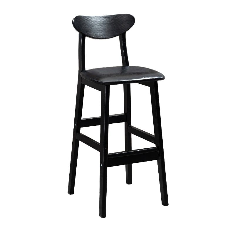 Industrial Solid Wood Bar Stool Upholstered Bar Stools with Black Legs
