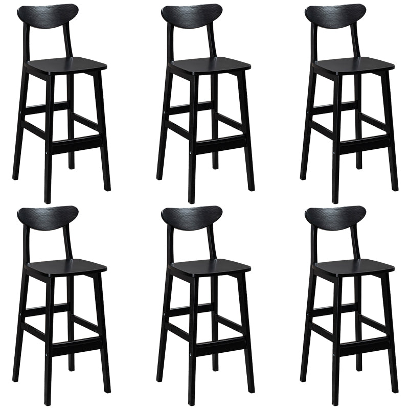 Industrial Solid Wood Bar Stool Upholstered Bar Stools with Black Legs