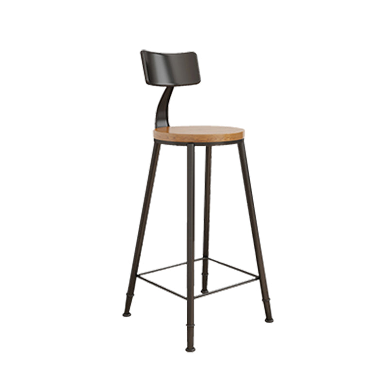 Contemporary Round Dining Stools Metal Barstools with Footrest