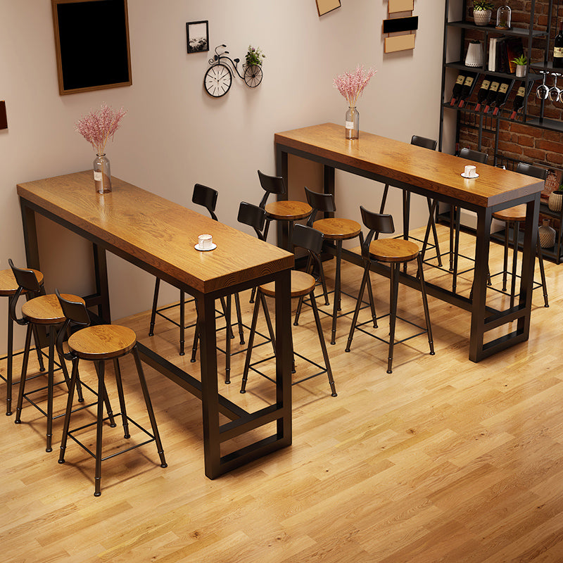 Contemporary Round Dining Stools Metal Barstools with Footrest