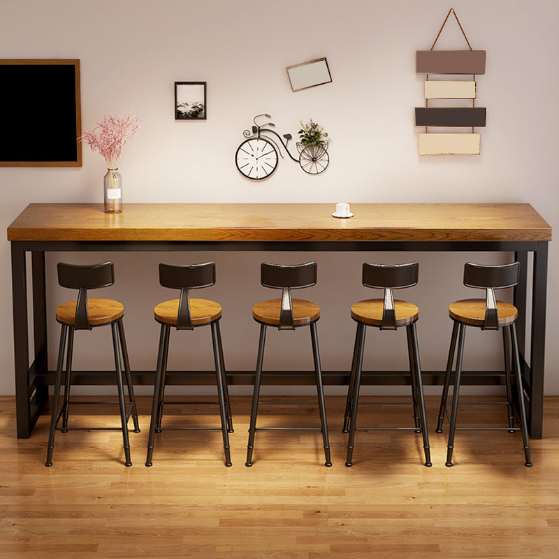 Contemporary Round Dining Stools Metal Barstools with Footrest