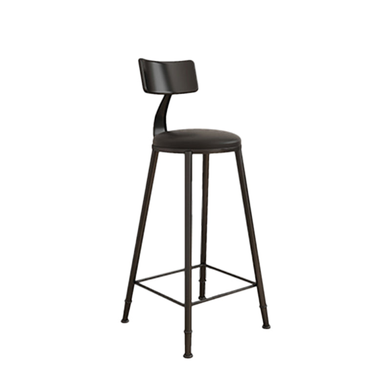 Contemporary Round Dining Stools Metal Barstools with Footrest