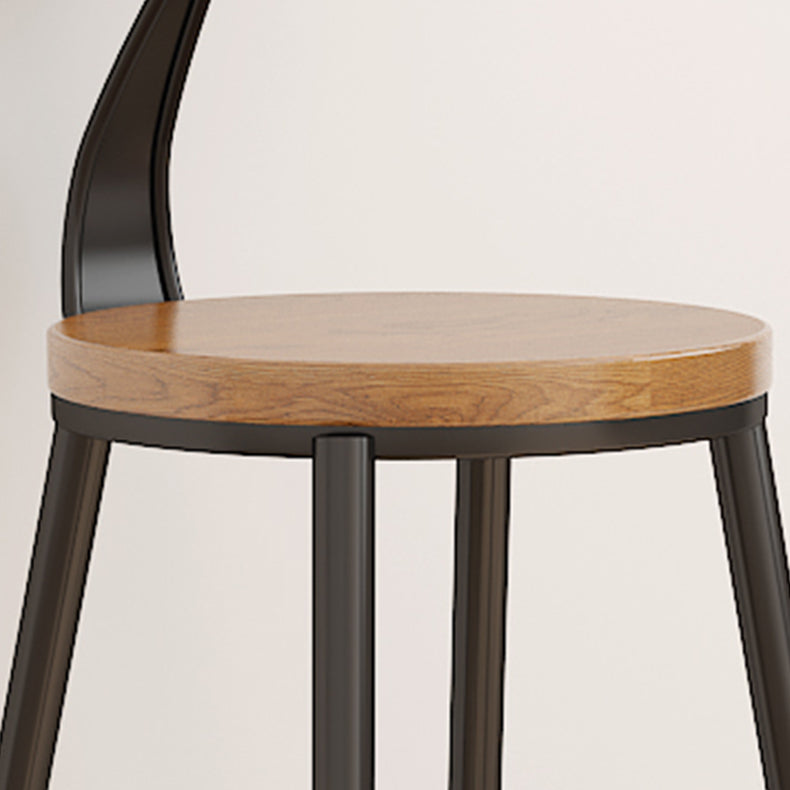 Contemporary Round Dining Stools Metal Barstools with Footrest
