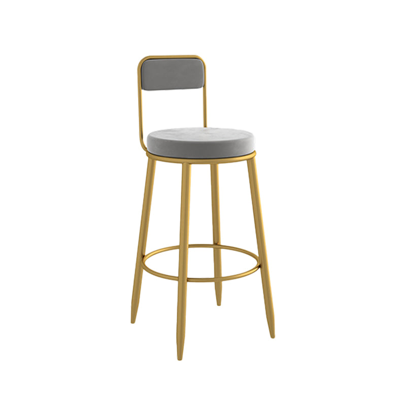 Round Upholstered Dining Stools Armless Bar Stools with Footrest