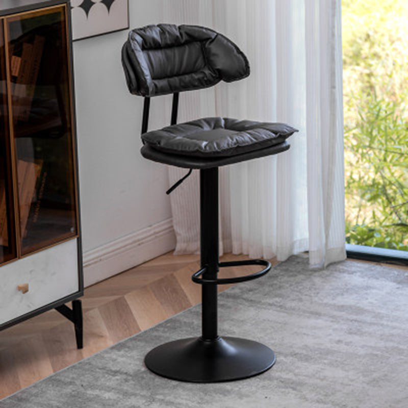 Adjustable Armless Swivel Barstools Upholstered Indoor Bar Stool