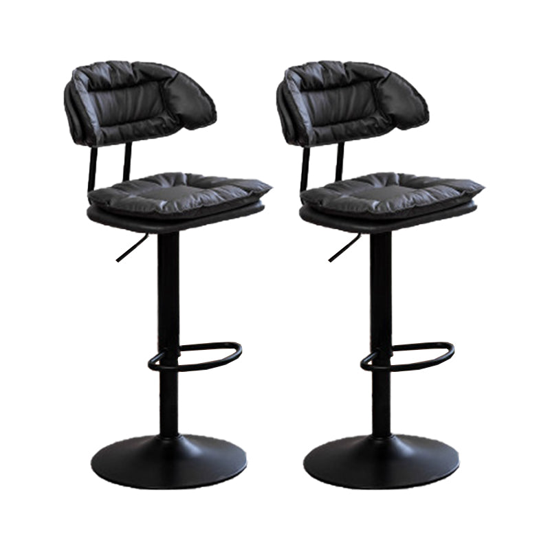 Adjustable Armless Swivel Barstools Upholstered Indoor Bar Stool
