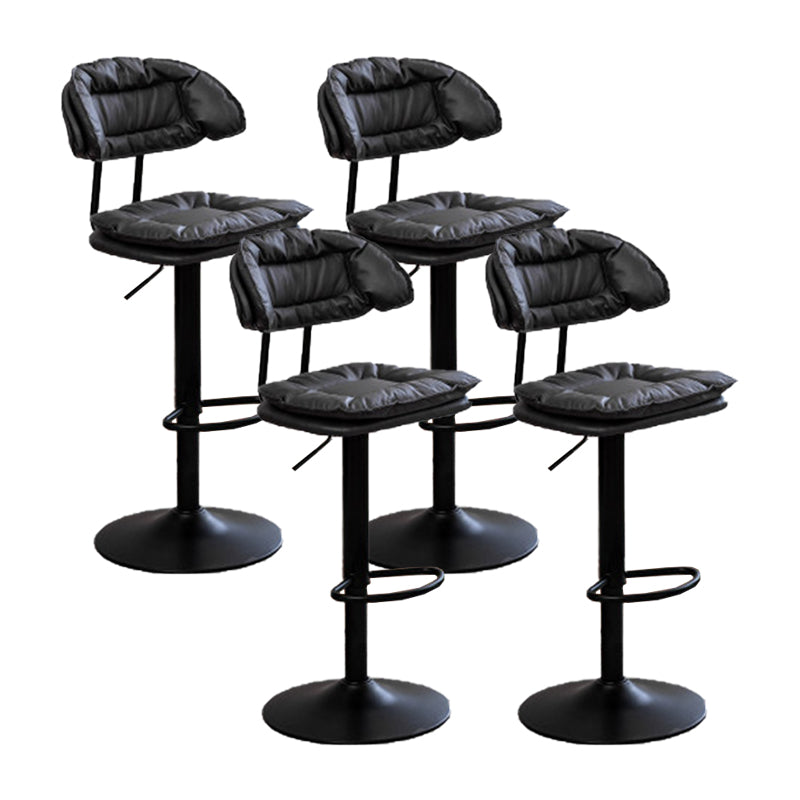 Adjustable Armless Swivel Barstools Upholstered Indoor Bar Stool