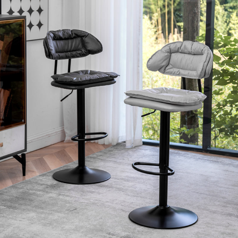 Adjustable Armless Swivel Barstools Upholstered Indoor Bar Stool