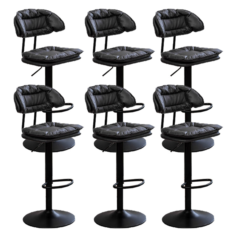 Adjustable Armless Swivel Barstools Upholstered Indoor Bar Stool