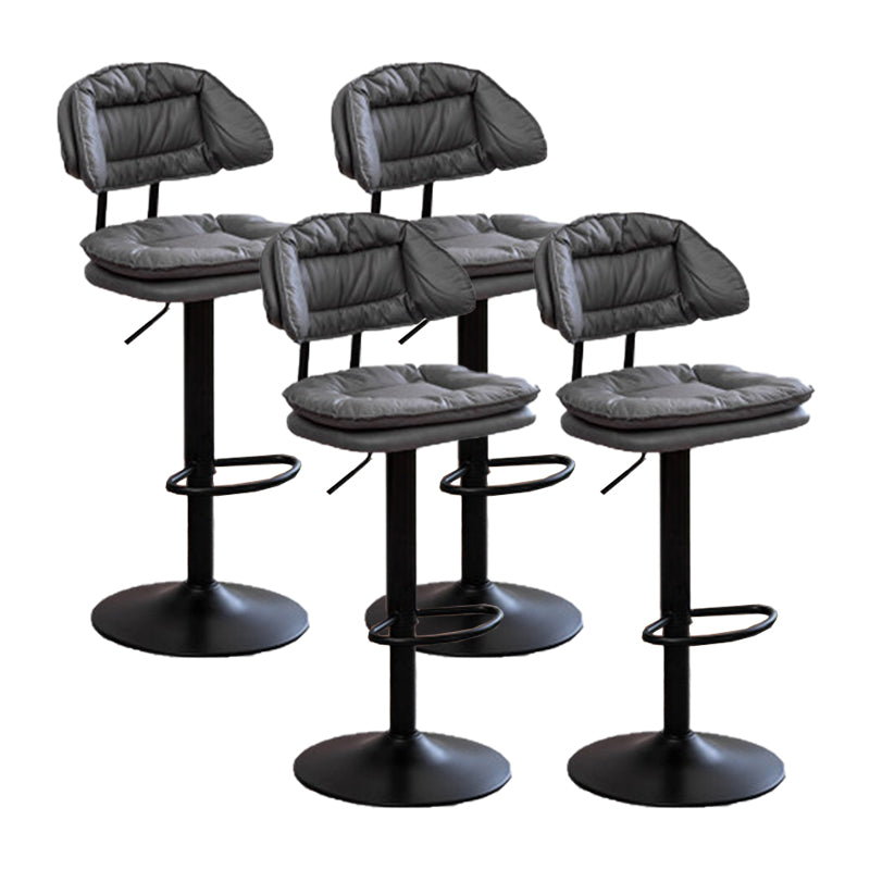 Adjustable Armless Swivel Barstools Upholstered Indoor Bar Stool