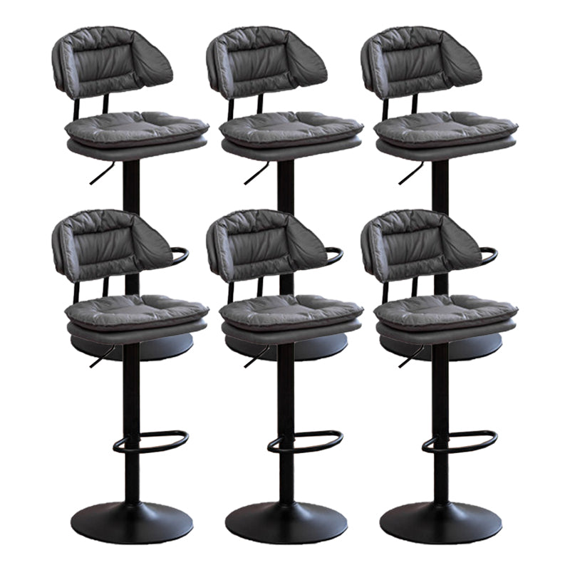 Adjustable Armless Swivel Barstools Upholstered Indoor Bar Stool