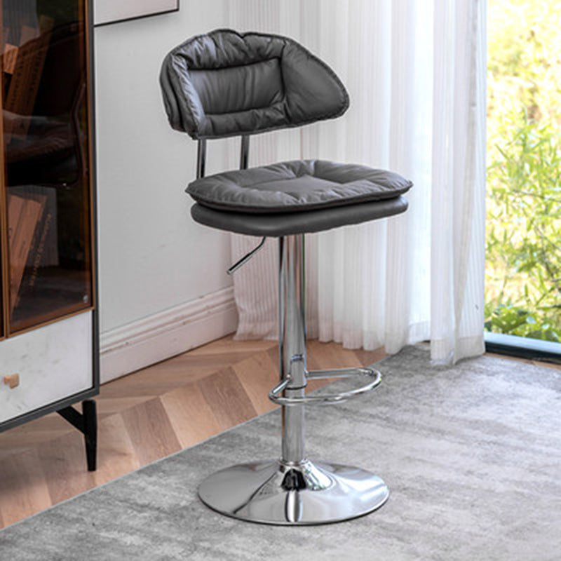 Adjustable Armless Swivel Barstools Upholstered Indoor Bar Stool