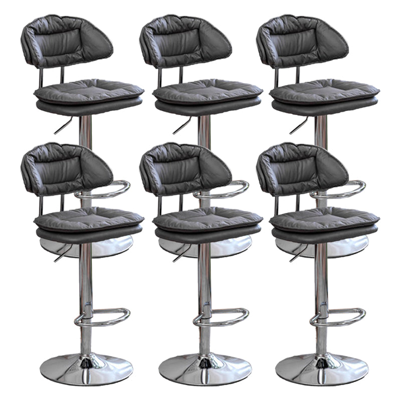 Adjustable Armless Swivel Barstools Upholstered Indoor Bar Stool