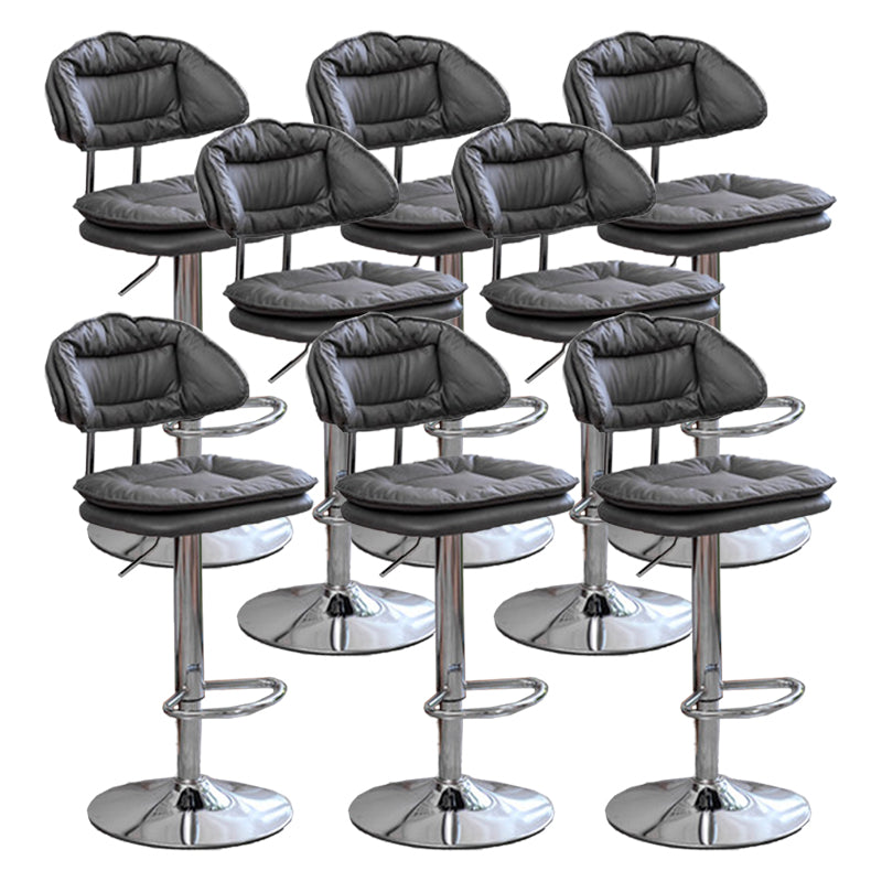 Adjustable Armless Swivel Barstools Upholstered Indoor Bar Stool