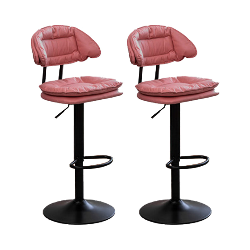 Adjustable Armless Swivel Barstools Upholstered Indoor Bar Stool