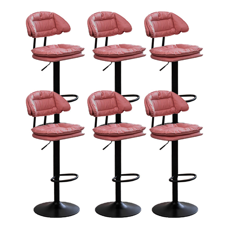 Adjustable Armless Swivel Barstools Upholstered Indoor Bar Stool