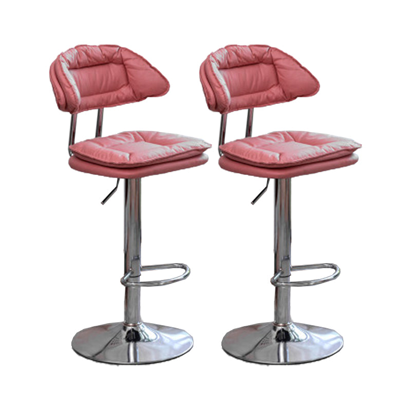 Adjustable Armless Swivel Barstools Upholstered Indoor Bar Stool