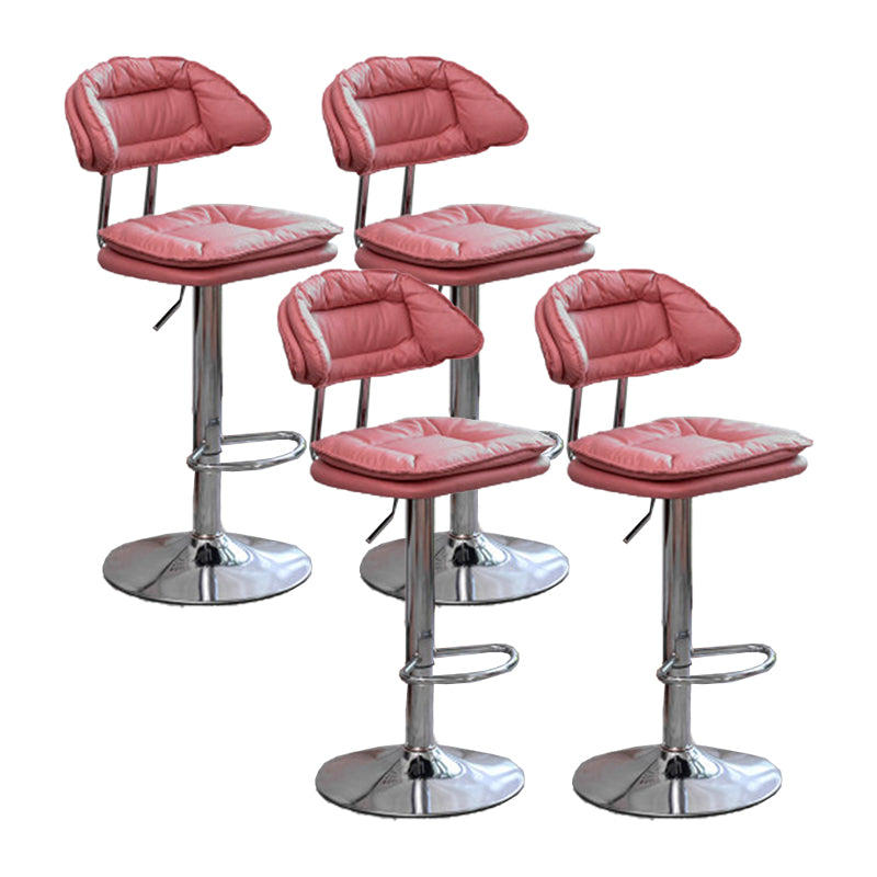 Adjustable Armless Swivel Barstools Upholstered Indoor Bar Stool
