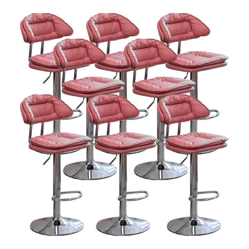 Adjustable Armless Swivel Barstools Upholstered Indoor Bar Stool