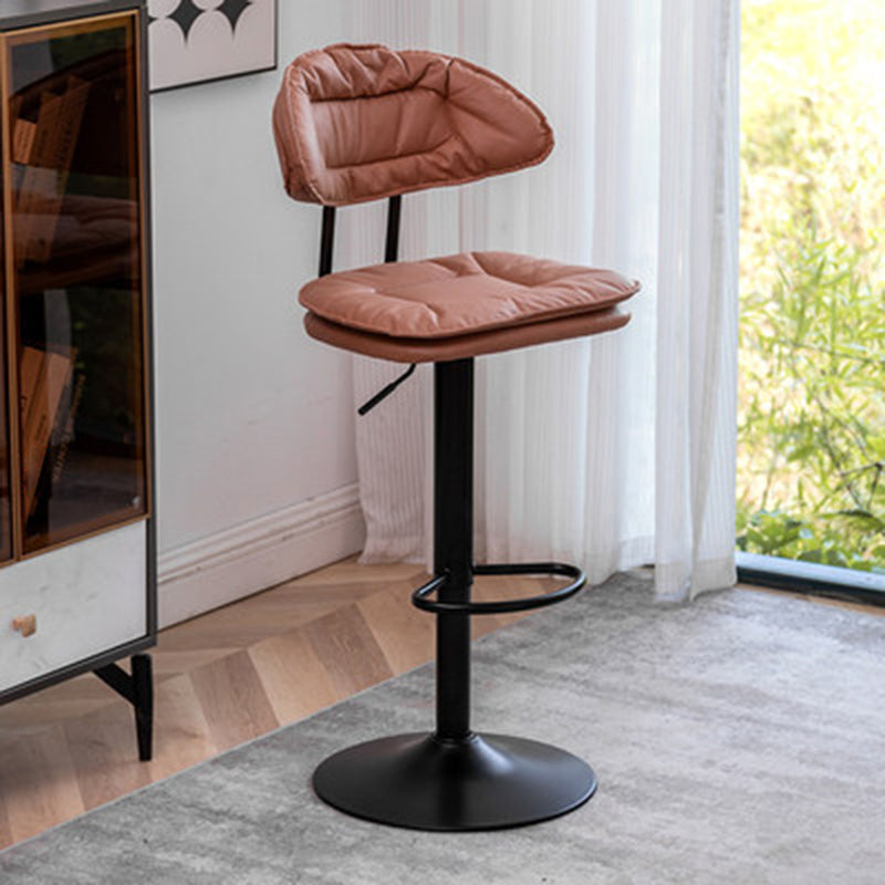 Adjustable Armless Swivel Barstools Upholstered Indoor Bar Stool
