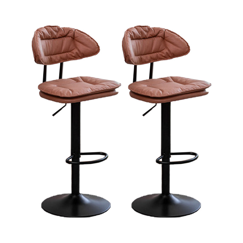 Adjustable Armless Swivel Barstools Upholstered Indoor Bar Stool