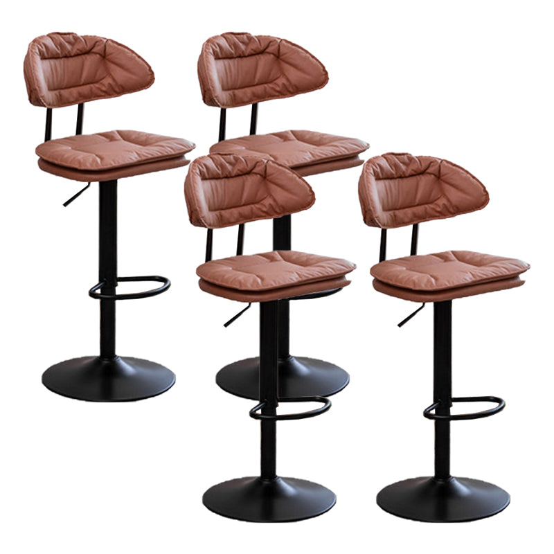 Adjustable Armless Swivel Barstools Upholstered Indoor Bar Stool