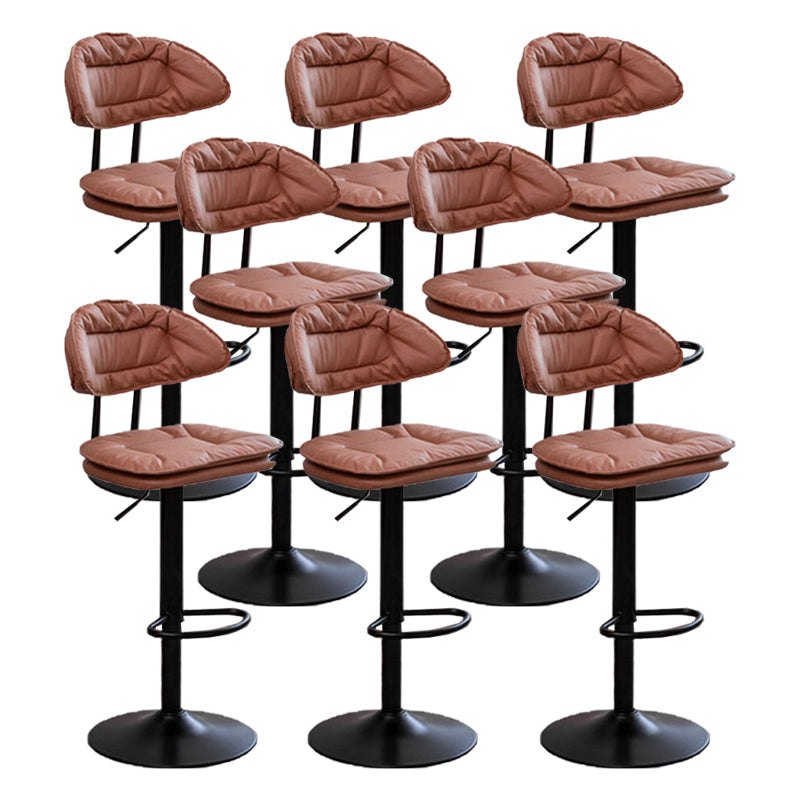 Adjustable Armless Swivel Barstools Upholstered Indoor Bar Stool