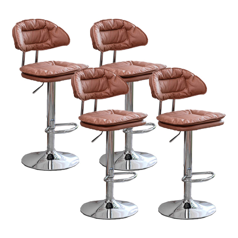 Adjustable Armless Swivel Barstools Upholstered Indoor Bar Stool