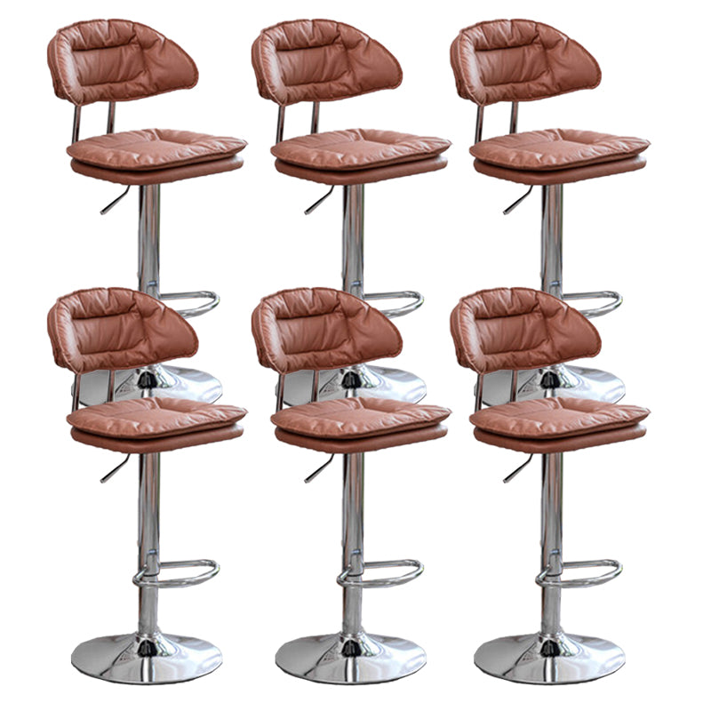 Adjustable Armless Swivel Barstools Upholstered Indoor Bar Stool