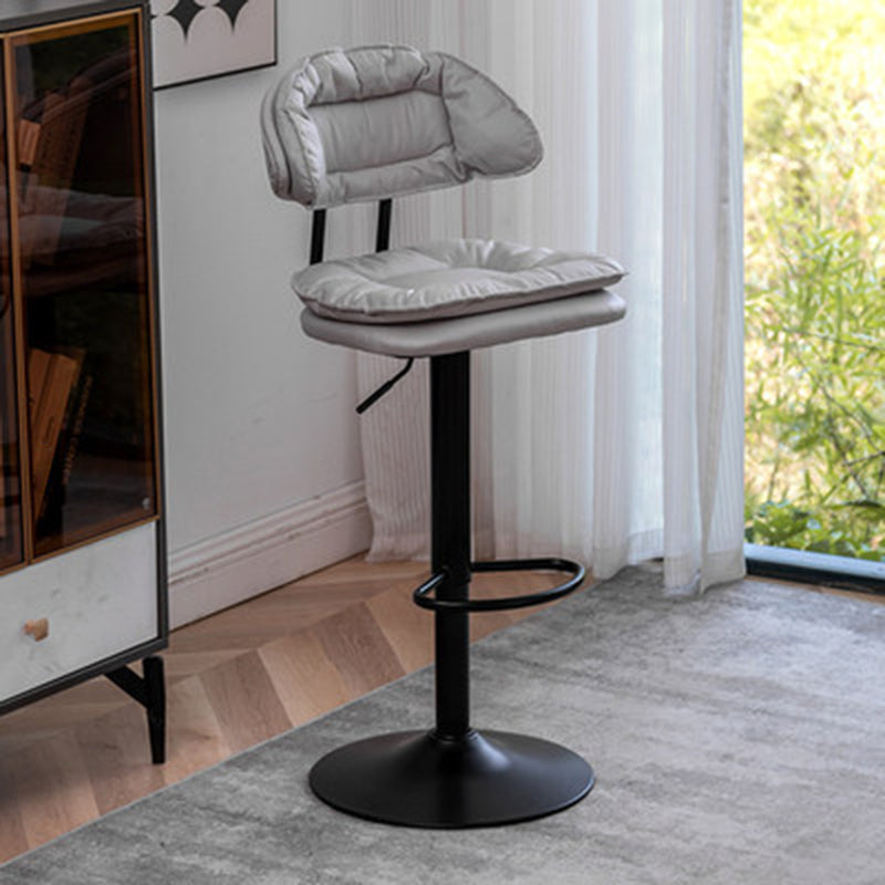 Adjustable Armless Swivel Barstools Upholstered Indoor Bar Stool