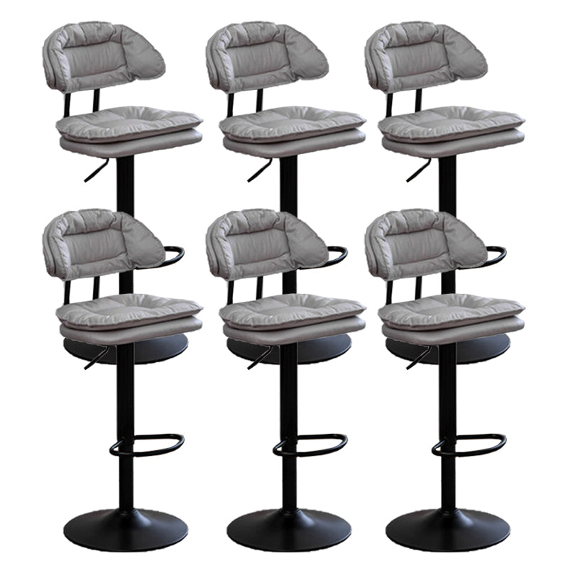 Adjustable Armless Swivel Barstools Upholstered Indoor Bar Stool
