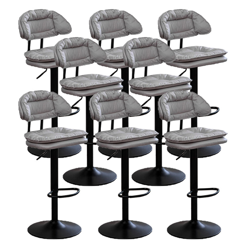 Adjustable Armless Swivel Barstools Upholstered Indoor Bar Stool