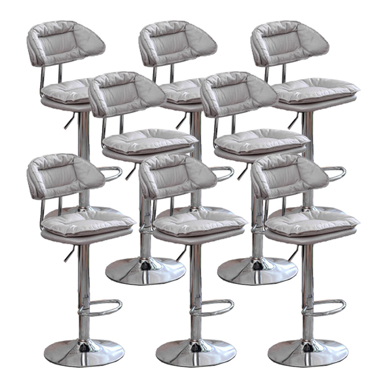 Adjustable Armless Swivel Barstools Upholstered Indoor Bar Stool