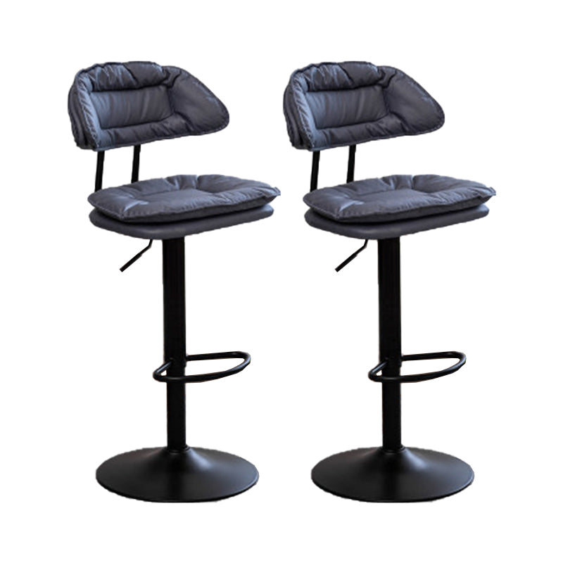 Adjustable Armless Swivel Barstools Upholstered Indoor Bar Stool