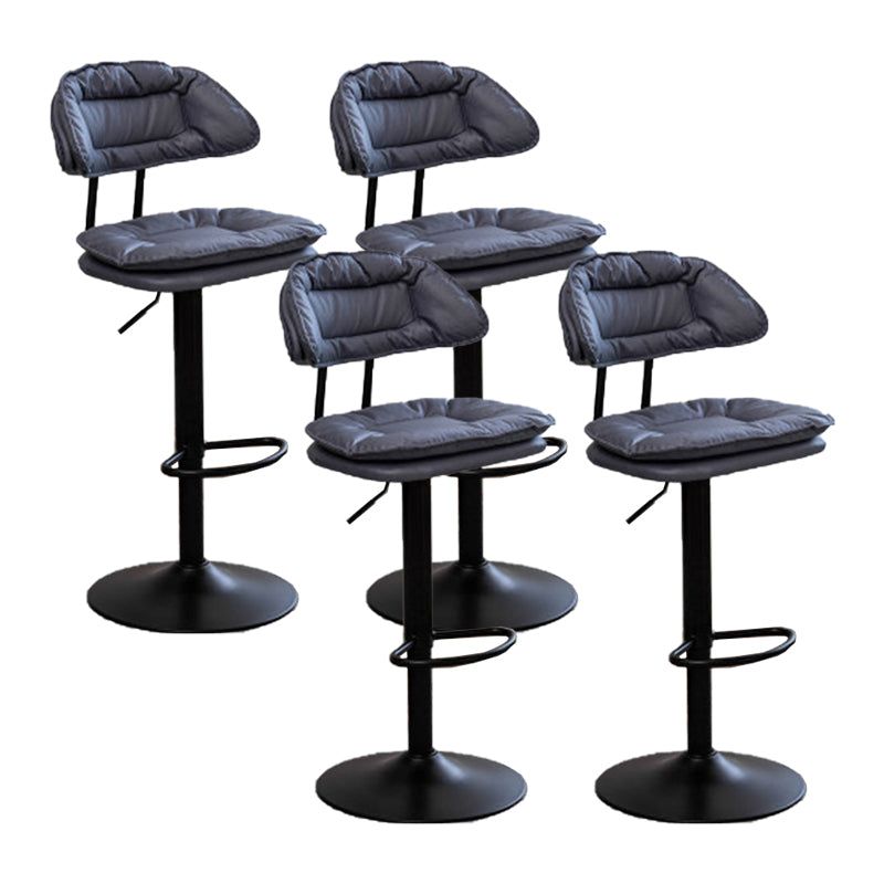 Adjustable Armless Swivel Barstools Upholstered Indoor Bar Stool