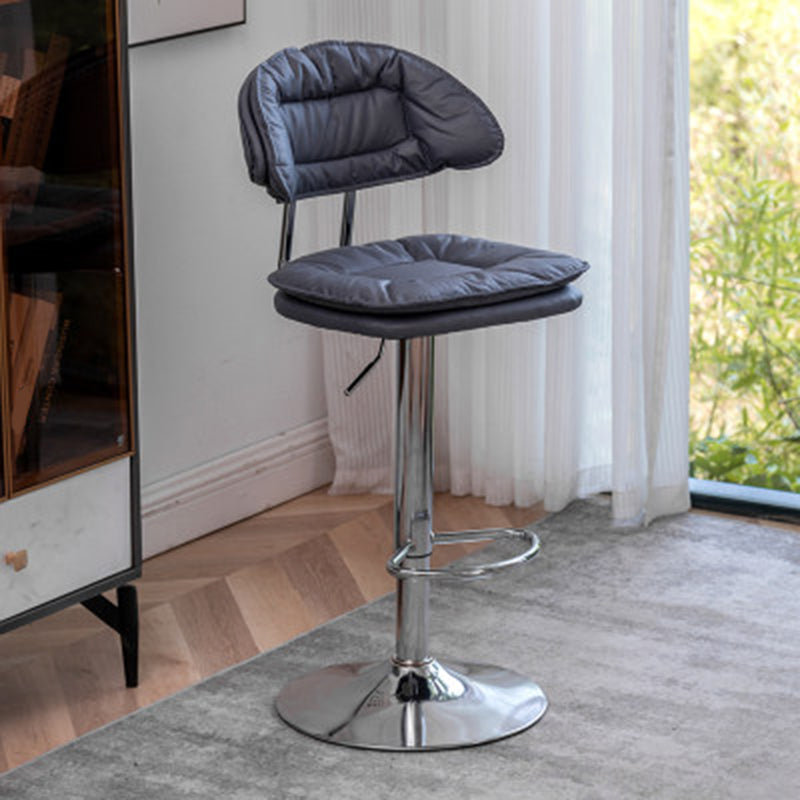 Adjustable Armless Swivel Barstools Upholstered Indoor Bar Stool