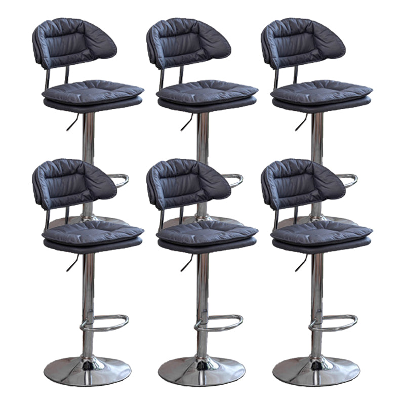 Adjustable Armless Swivel Barstools Upholstered Indoor Bar Stool