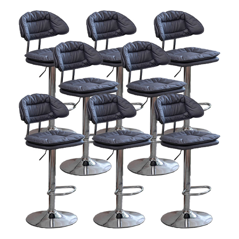 Adjustable Armless Swivel Barstools Upholstered Indoor Bar Stool