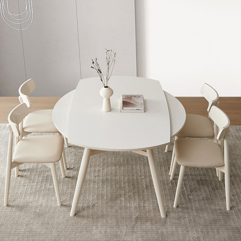 Modern 1/4/5/7 Pieces Furniture Round Stone Dining Set in White