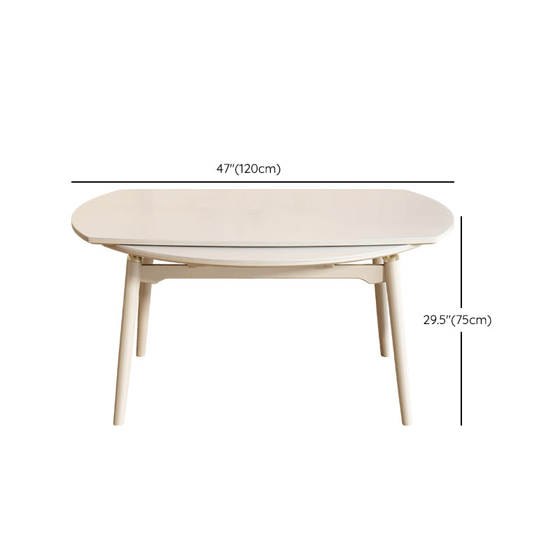 Modern 1/4/5/7 Pieces Furniture Round Stone Dining Set in White