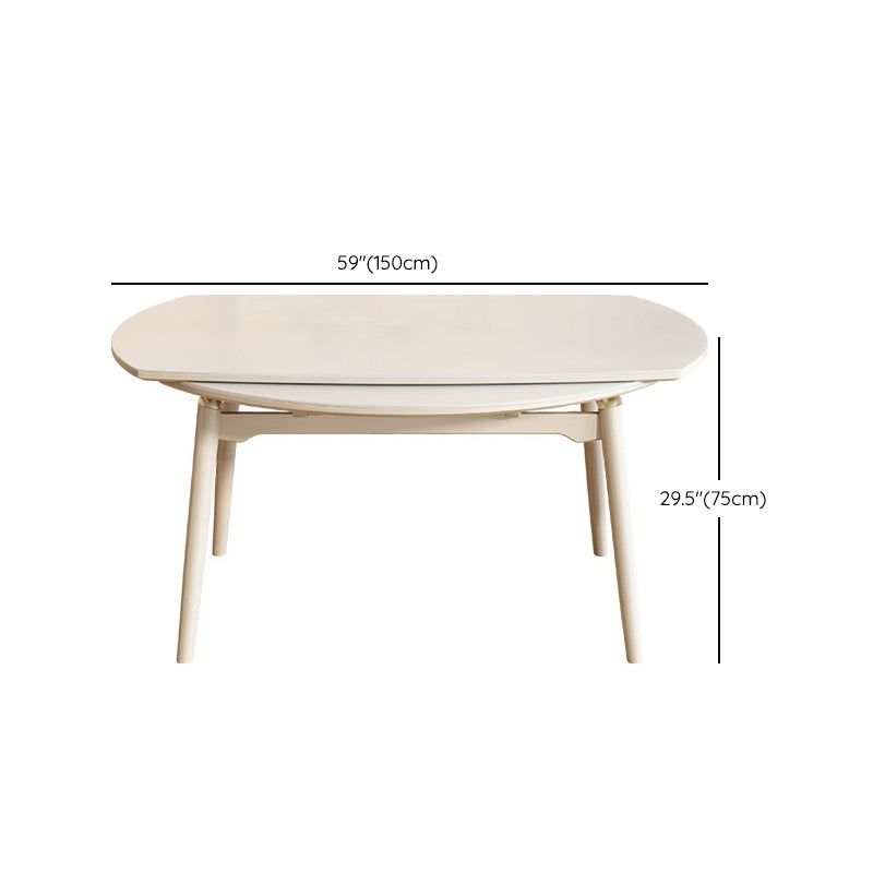 Modern 1/4/5/7 Pieces Furniture Round Stone Dining Set in White