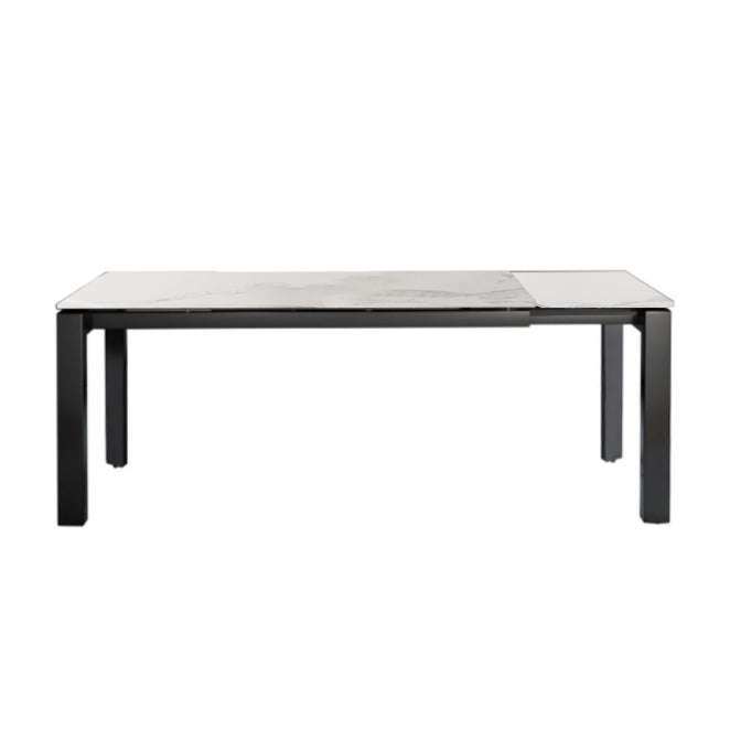 Modern Style 1/3/4/5 Pieces Dining Table Rectangle Stone Extendable Furniture in White